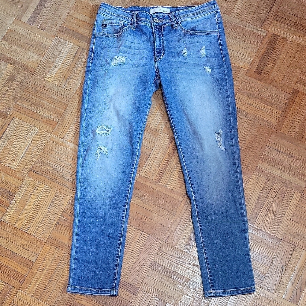 KanCan Mid Rise Skinny Denim Jeans Distressed Cotton Stretch Size 30